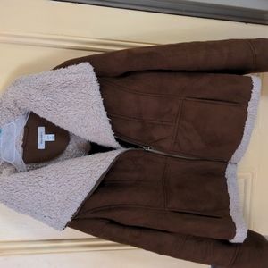 girls / woman's size petite large. Brown jacket.